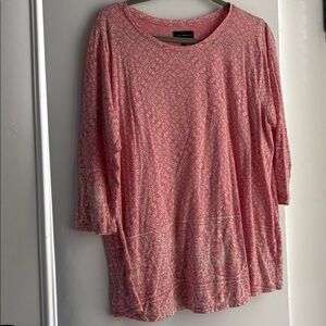 Lucky Brand Pink Paisley T-Shirt 1X